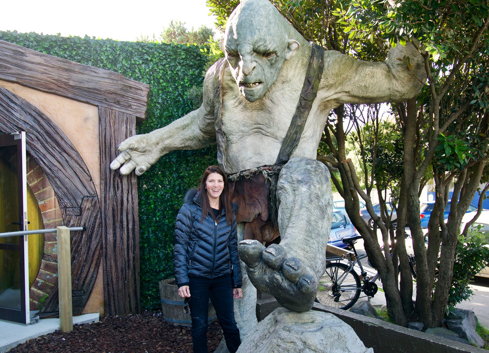 A giant troll statue outside the Weta Cave