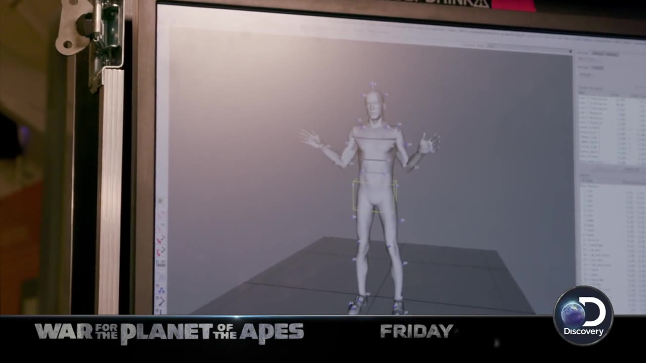 Motion-capture performance shown on screen at Weta