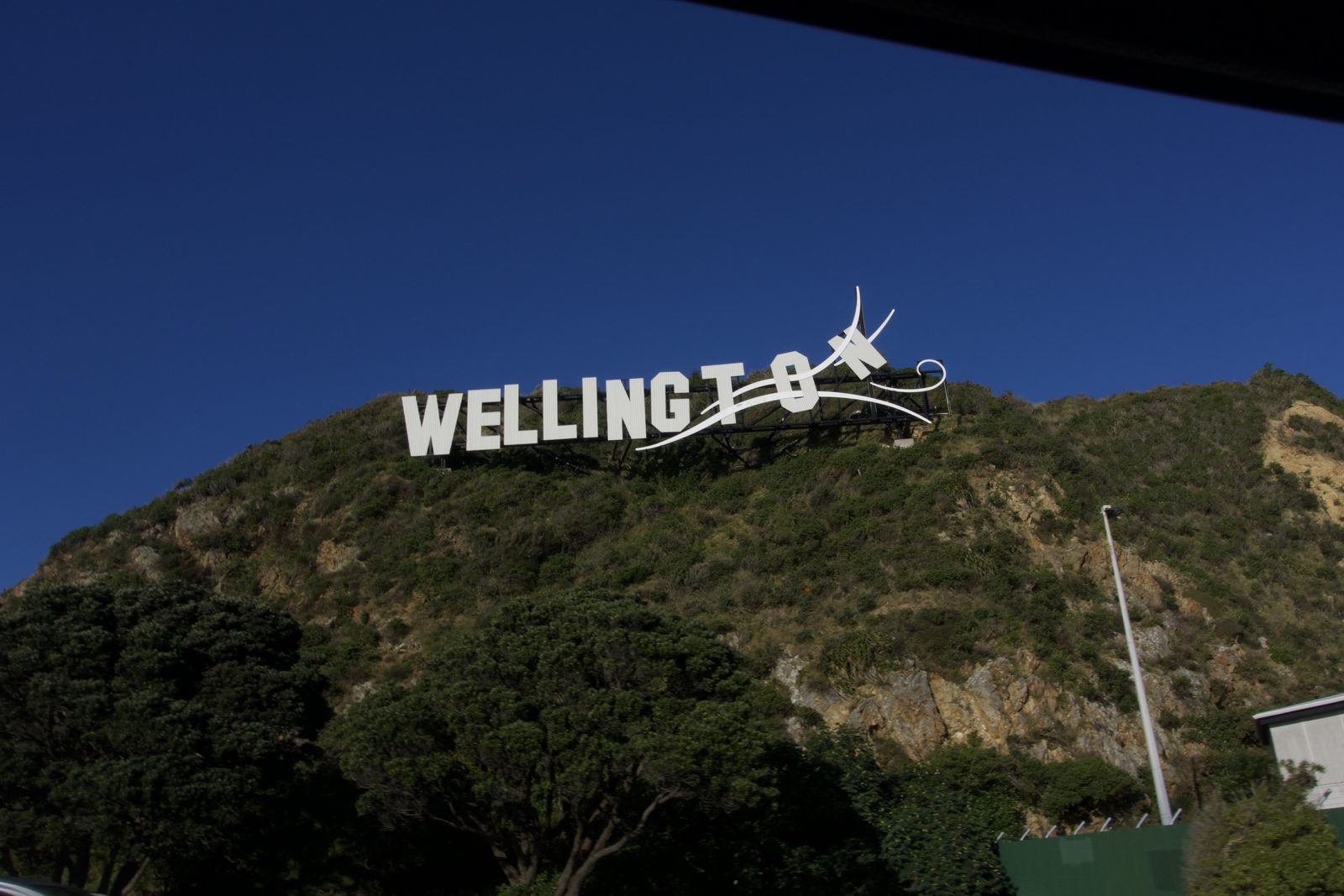The Wellington sign on the hillside