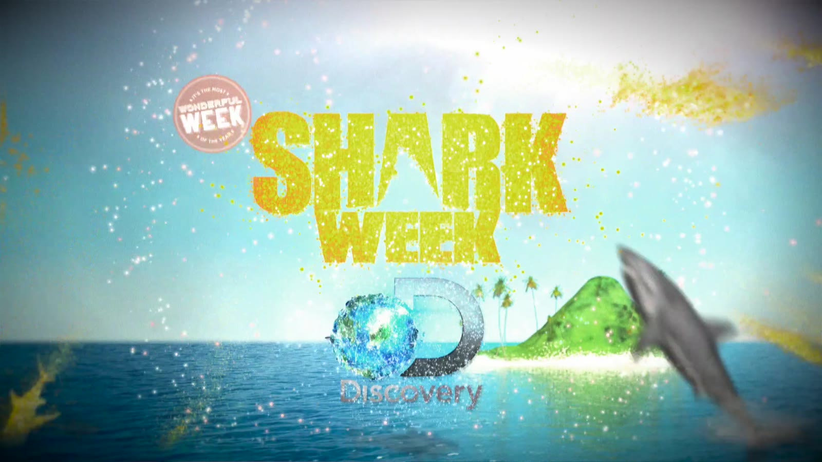 The Shark Week logo with Minions